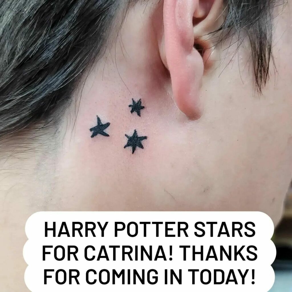 12+ Star Tattoo Behind Ears Ideas To Inspire You! 12 Harry Potter Star Tattoo
