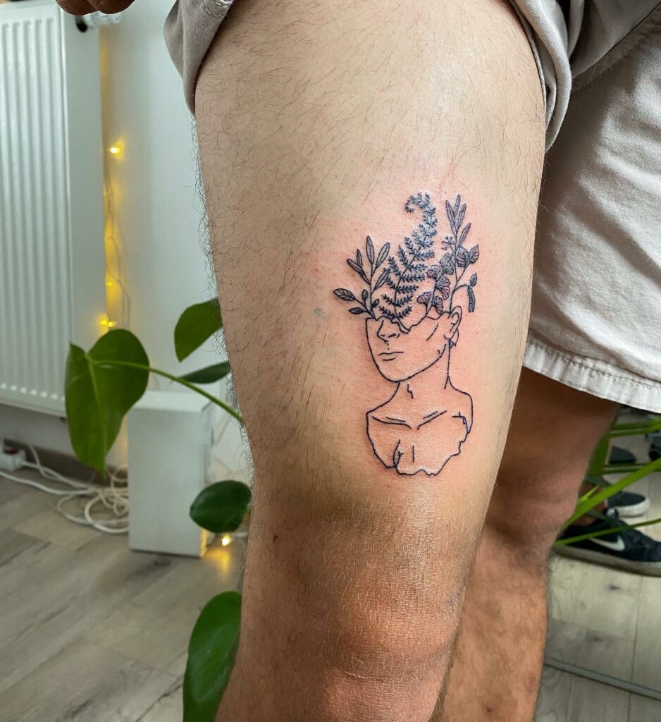 10+ Overthinking Tattoo Ideas That Will Blow Your Mind! 15 Head Full Of Plants Overthinking Tiny Tattoos