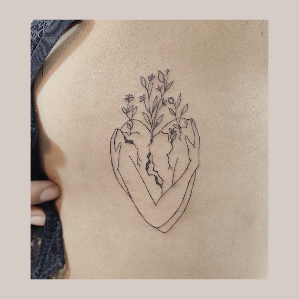 12+ Outline Tattoo Stencil Ideas That Will Blow Your Mind! 15 Heart And Flowers Outline Tattoo