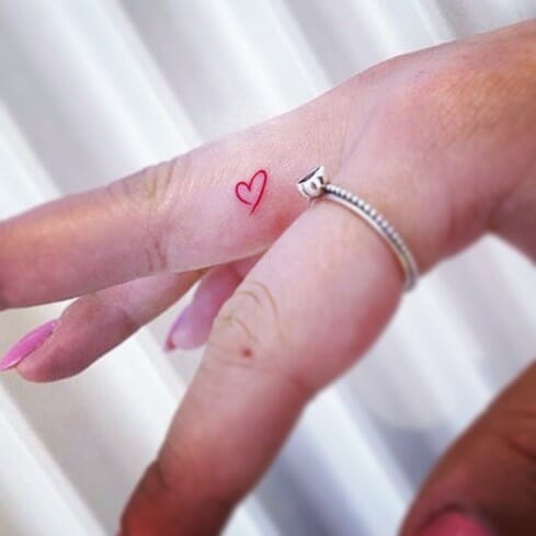 17+ Finger Heart Tattoo Ideas To Inspire You! 13 Heart Inner Finger Tattoos