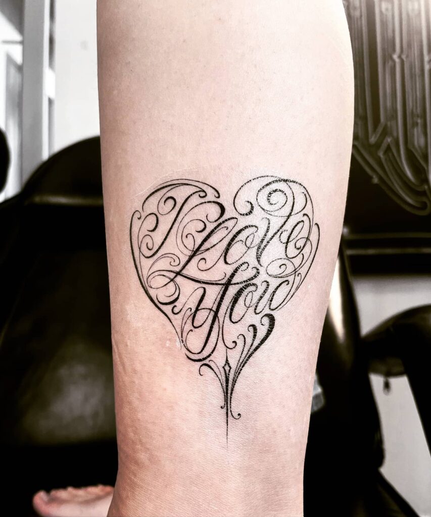 11+ Traditional Tattoo Lettering Ideas That Will Blow Your Mind! 16 Heart Lettering Tattoo