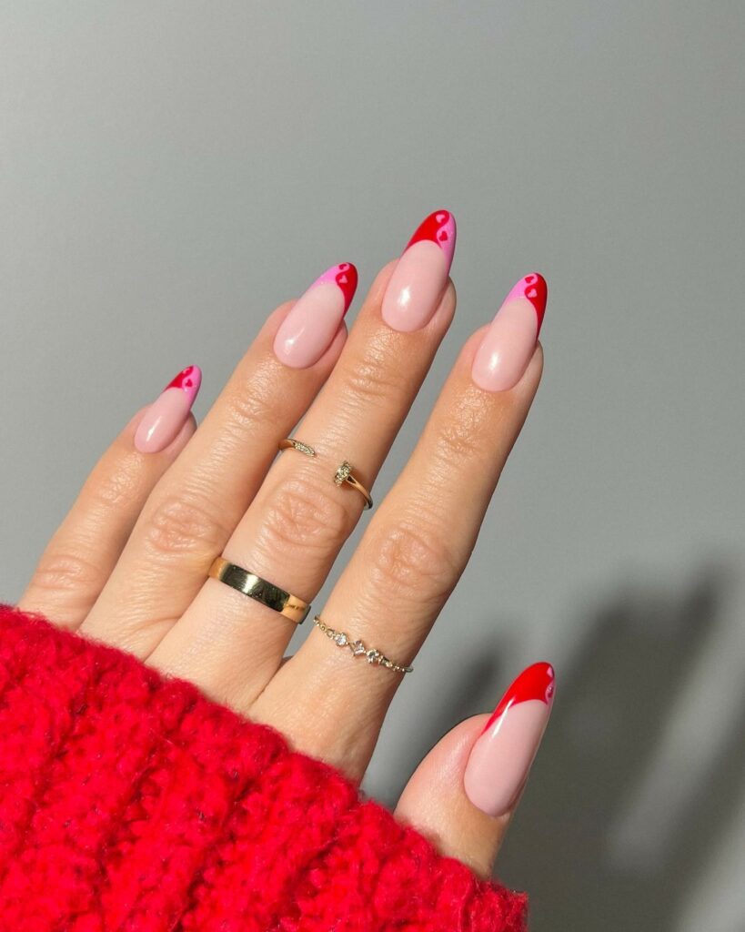 Try in 2024: 39 Latest Short Almond Nail Designs 35 Heart Tips short almond nails