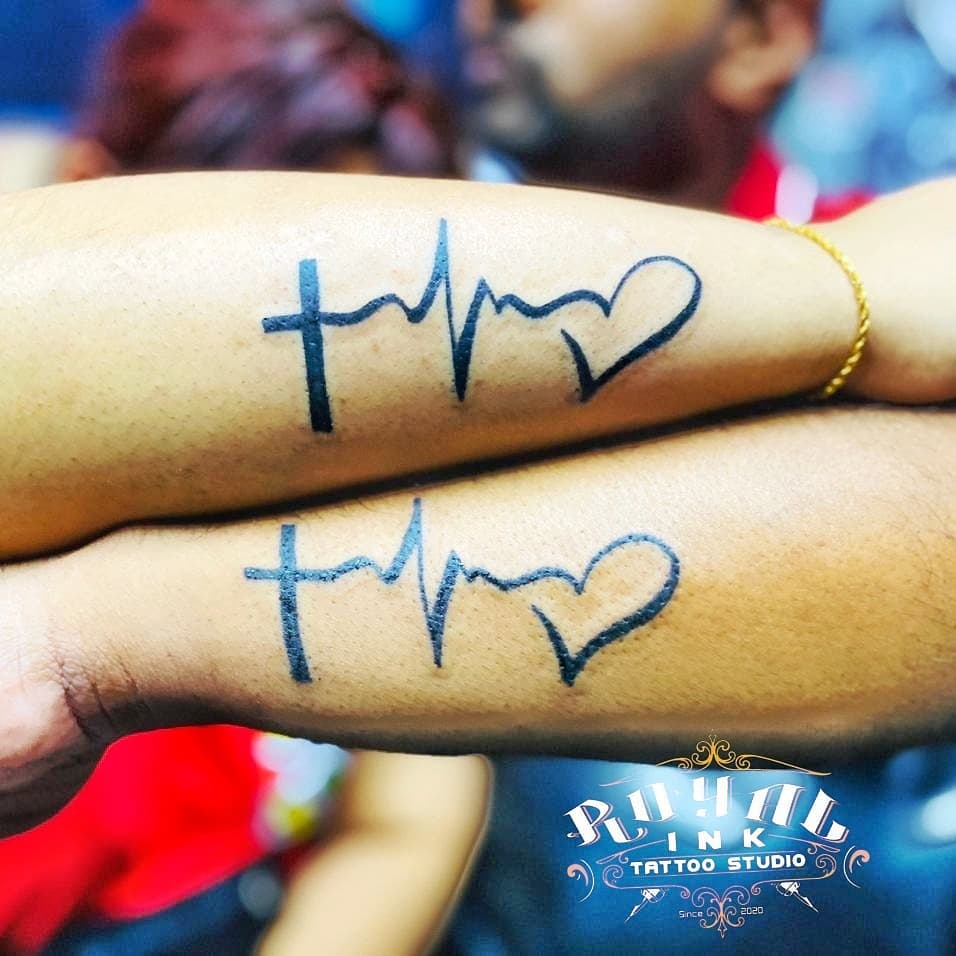 11+ Meaningful Heart Beat Tattoo Ideas That Will Blow Your Mind! 12 Heartbeat Tattoo Design For Couples