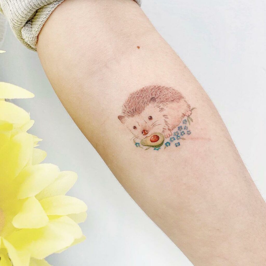 11+ Hedgehog Tattoo Ideas That Will Blow Your Mind! 12 Hedgehog And Avocado Tattoo