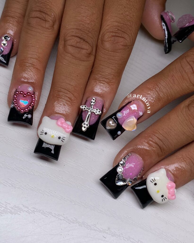Quirky Duck Nail Designs to Try in 2024 🦆 11 Hello Kitty Duck Nails