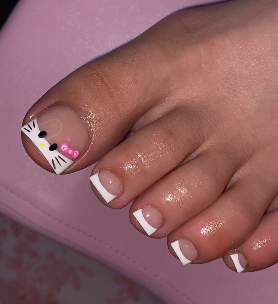 20 Latest Acrylic Pedicure Ideas To Try In 2024! 20 Hello Kitty Inspired Acrylic Pedicure