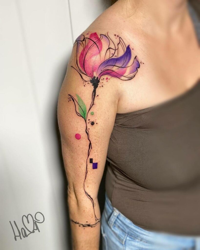 11+ Floral Watercolor Tattoo Ideas That Will Blow Your Mind 17 Hibiscus Watercolor Flower Tattoo
