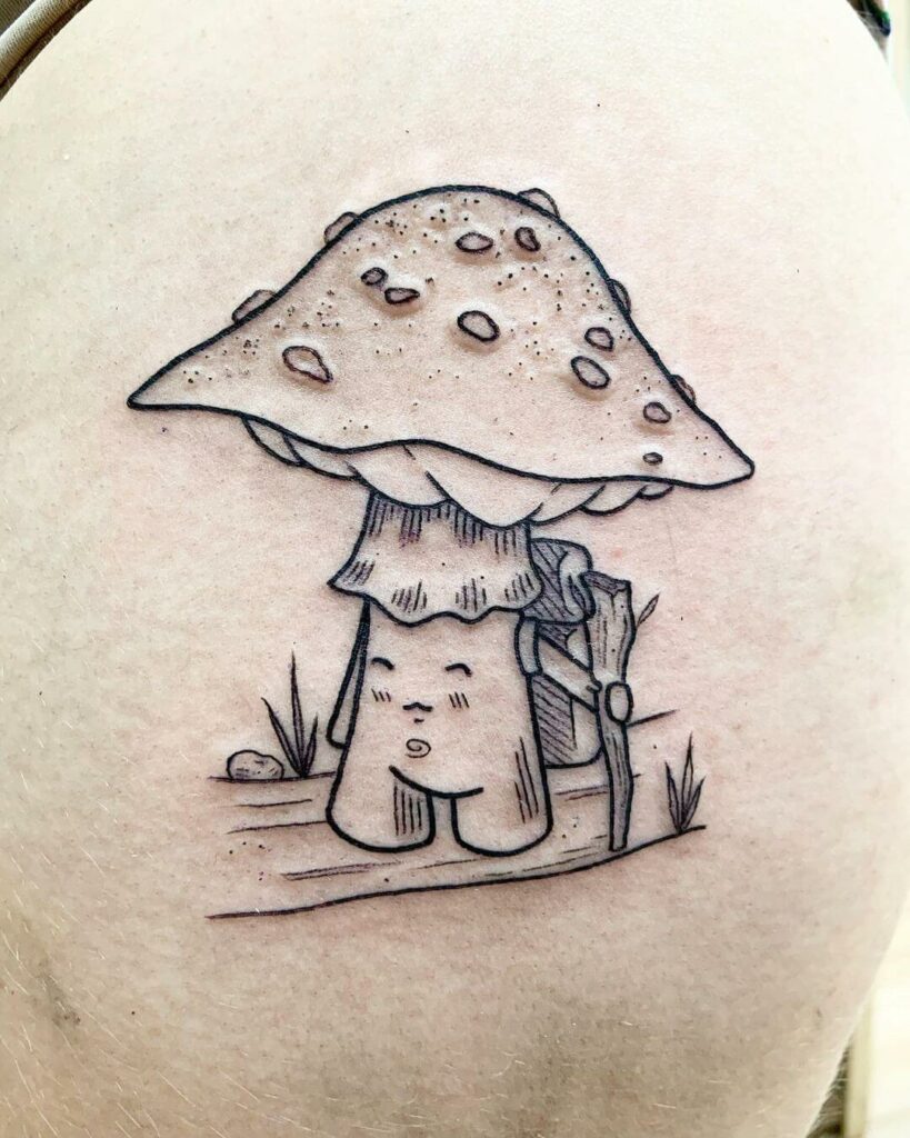 12+ Hiker Tattoo Ideas To Inspire You! 13 Hiker Mushroom Tattoo
