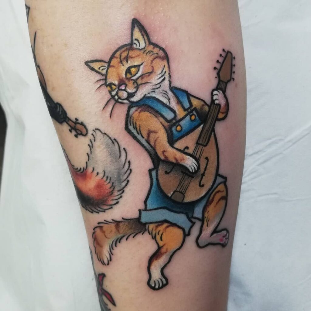 10+ Mandolin Tattoo Ideas That Will Blow Your Mind! 11 Hilly Billy Cat Tattoo
