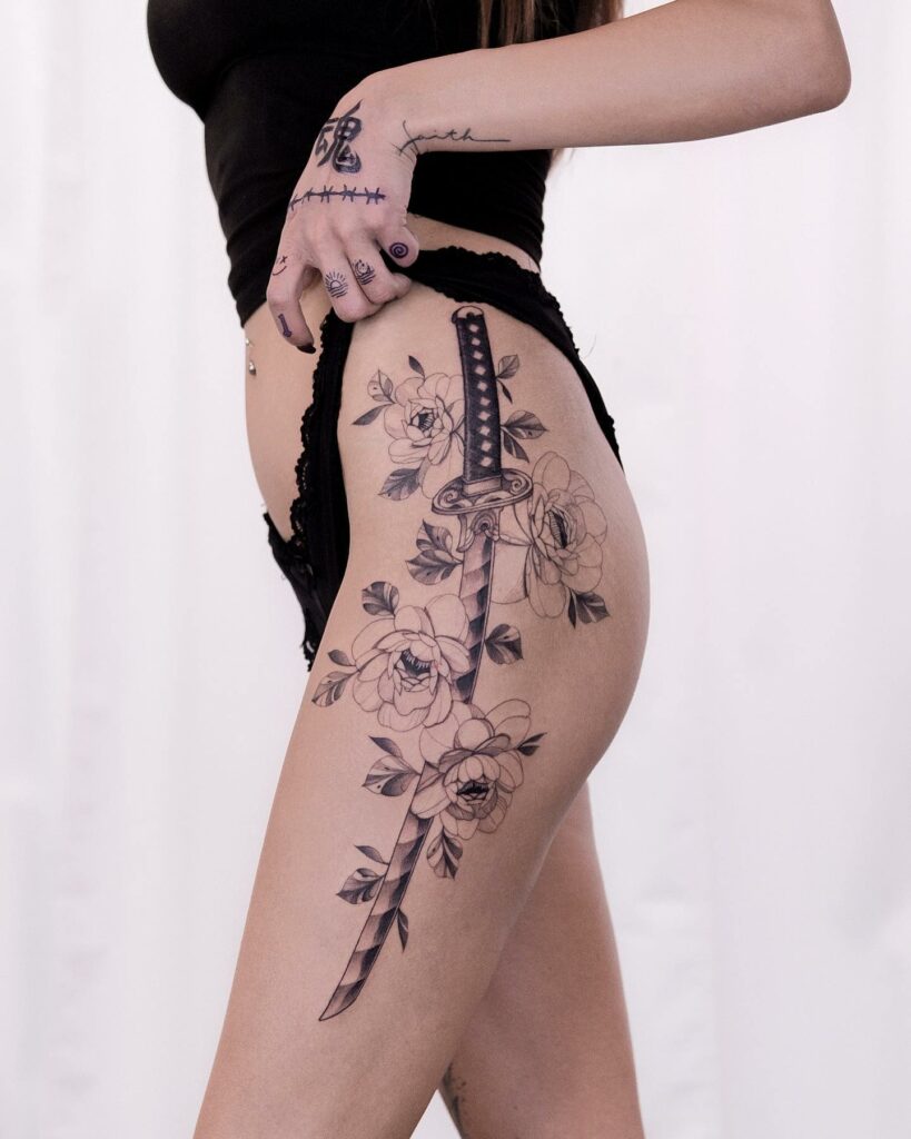 11+ Katana Sword Tattoo Ideas That Will Blow Your Mind! 20 Hips Katana Tattoo