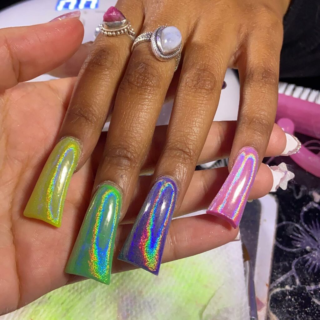 Quirky Duck Nail Designs to Try in 2024 🦆 28 Holographic Duck Nails