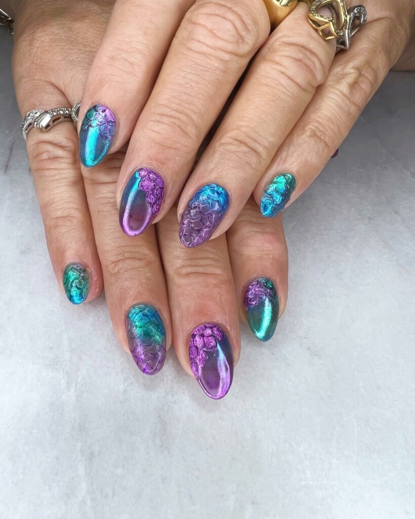 17 Latest Mermaid Nail Designs You Need To Try In 2024! 25 Holographic Mermaid Nails