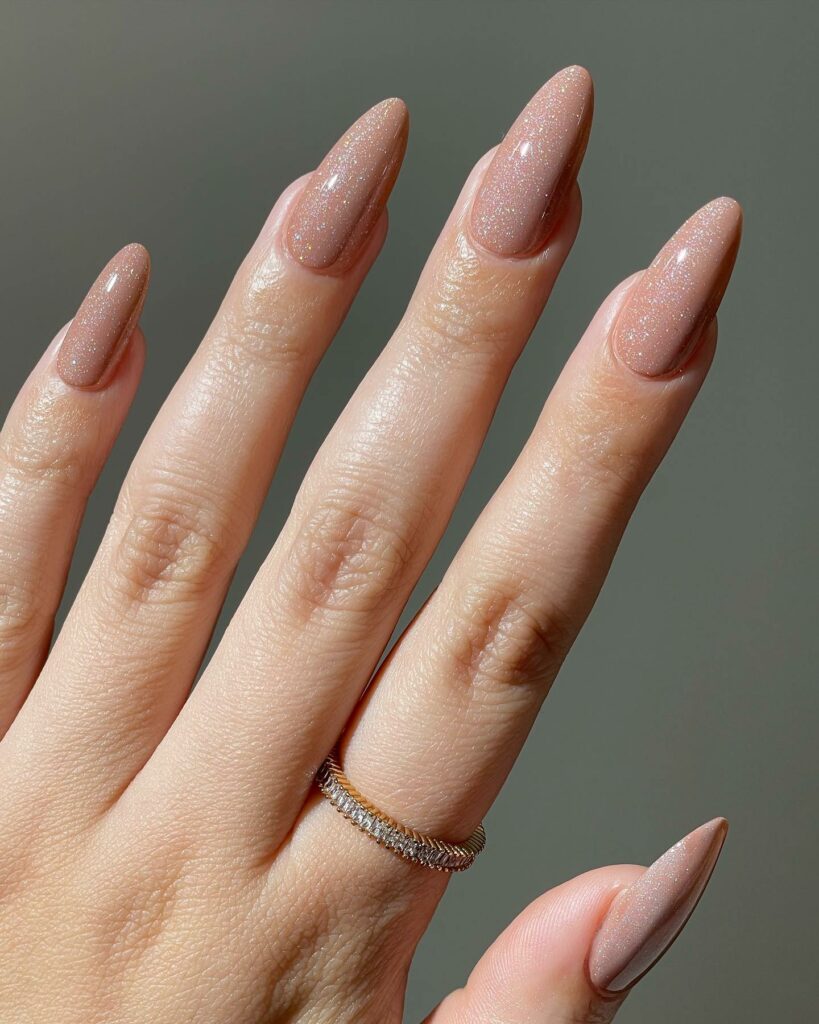 50 Latest Nude Nail Designs To Try In 2024 30 Holographic Nude Nails