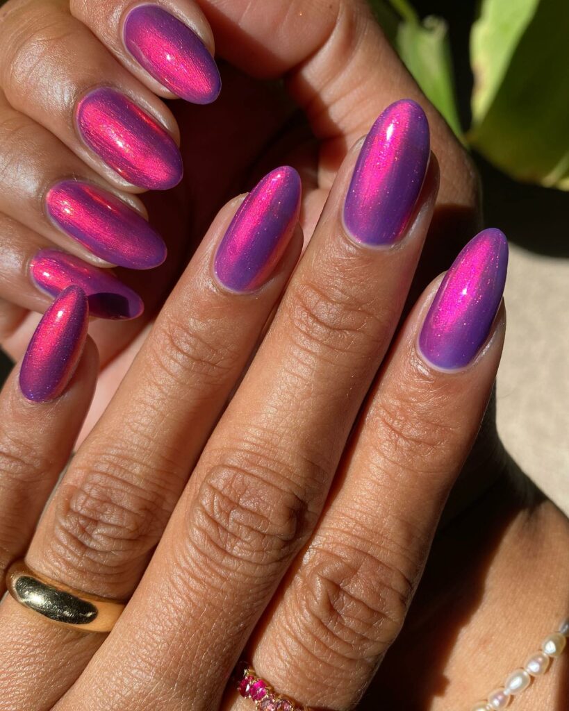 30 Latest Pink And Purple Nail Designs To Try In 2024! 44 Holographic Toppings