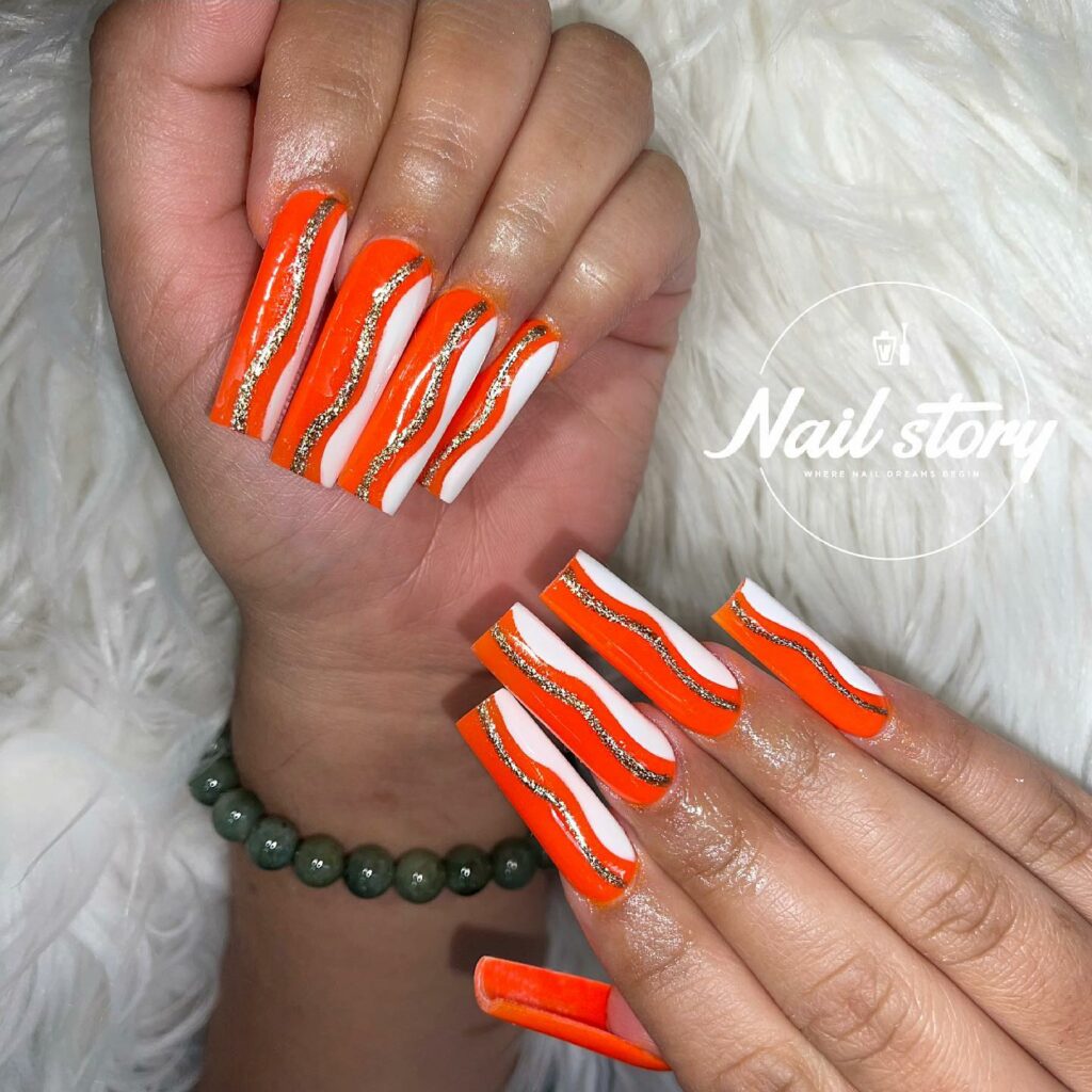 33 Latest Orange Acrylic Nail Ideas To Try in 2024! 34 Hot Orange Art Deco Nails