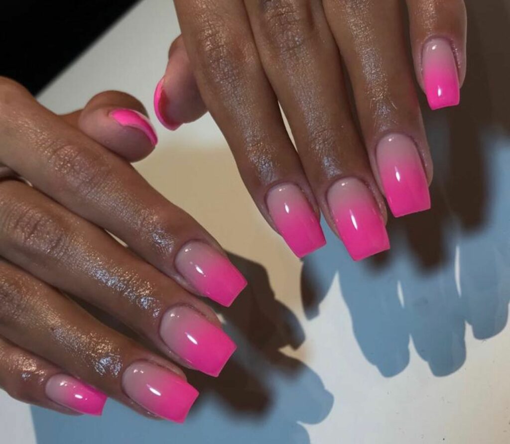 Chic Ombré French Nail Designs to Try in 2024 🇫🇷 32 Hot Pink Ombré french ombre nails