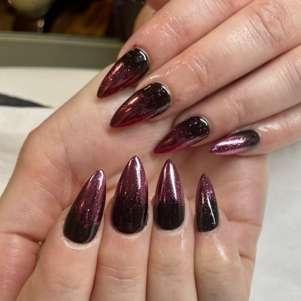 44 Latest Black Ombré Nail Designs To Try In 2024! 37 Hot Pink and Black Ombré Nails