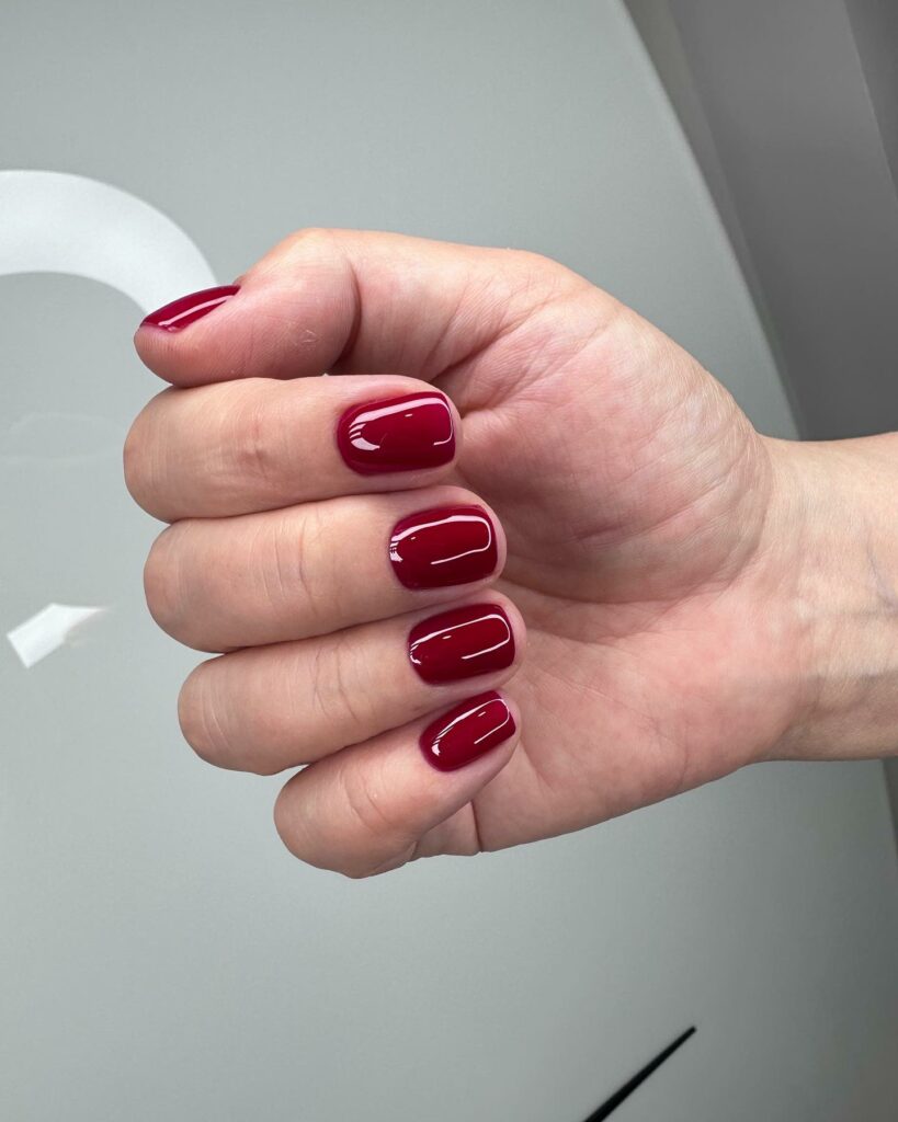 Get Creative with 39 Cute Short Nails Designs for 2024 33 Hot Red short Nails