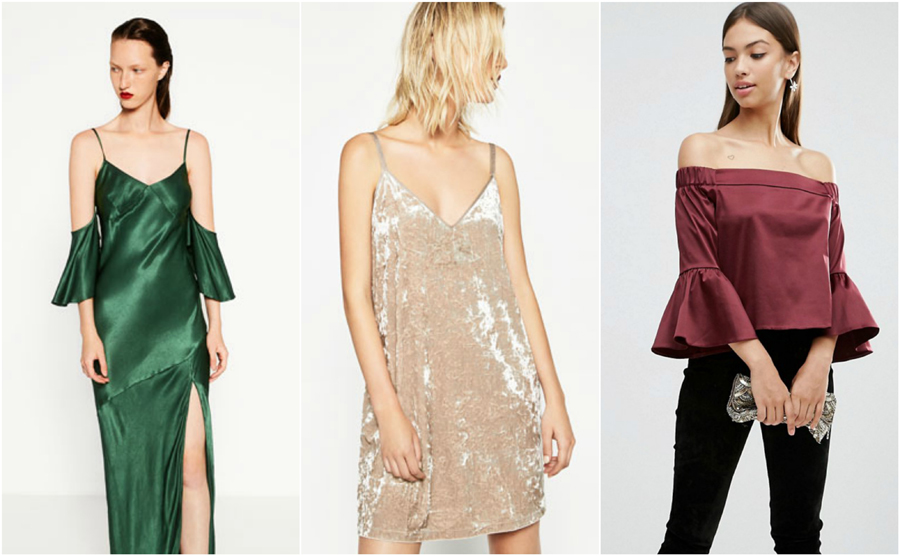 House Party Wear Autumn Winter Jewel Tones Satin Silk Velvet Fashion Dress