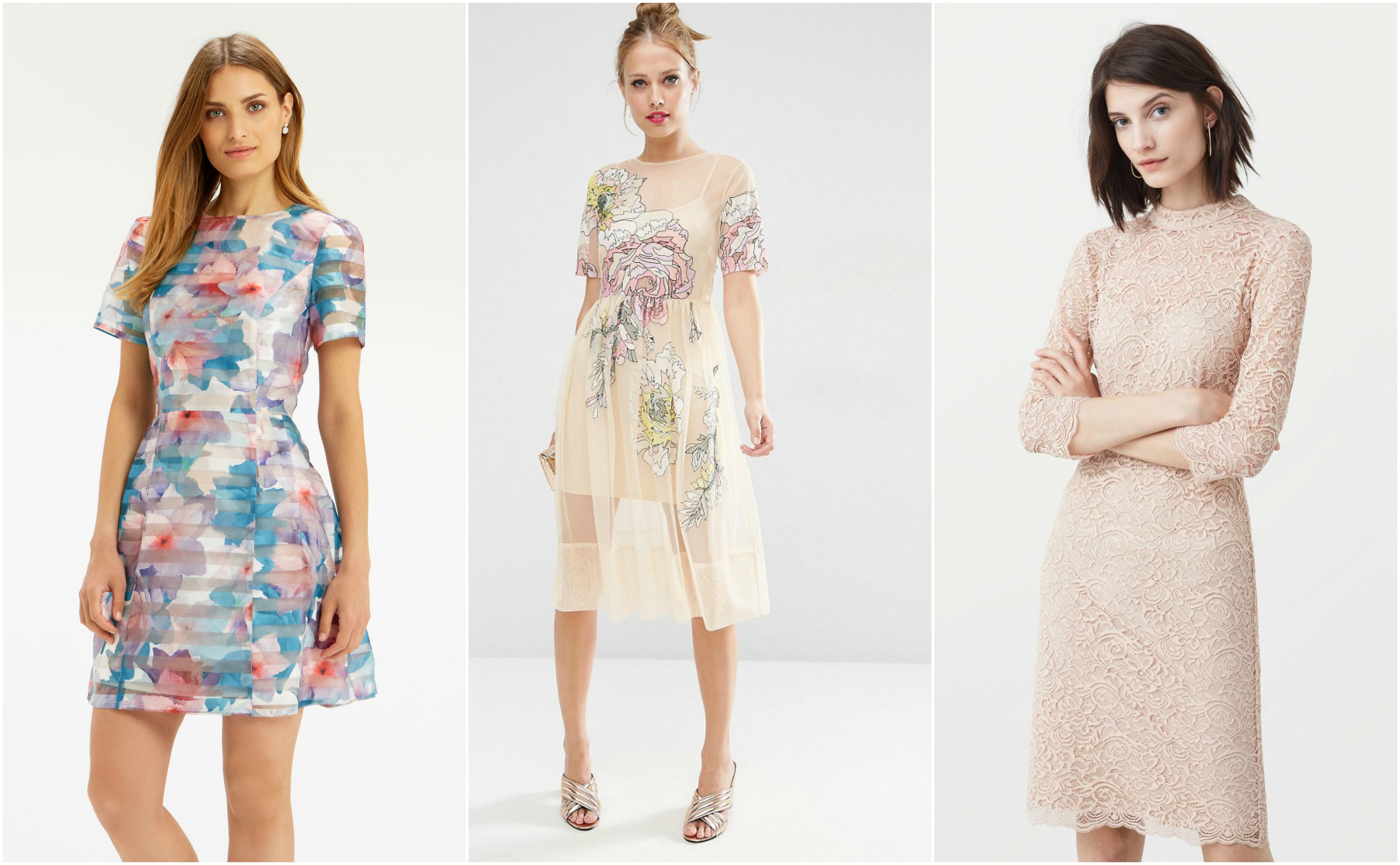 House Party Wear Fashion Engagement Dress Silk Chiffon Lace Floral