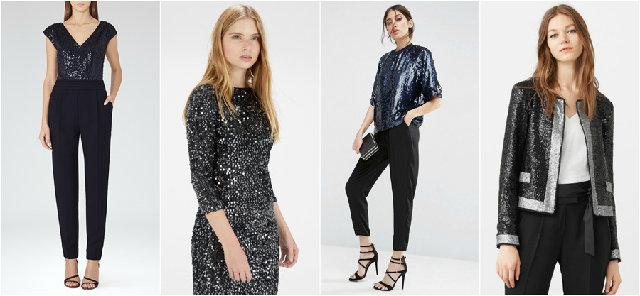 House Party Wear Sequins Fashion Sparkly Glitter Blazer Top Jumpsuit