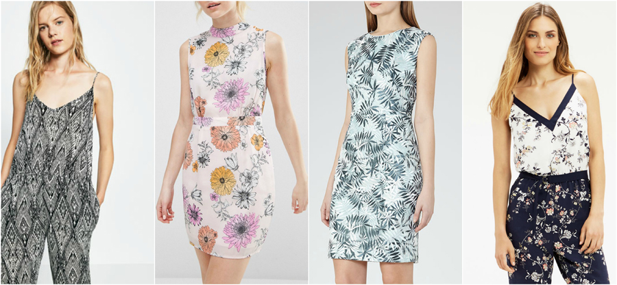 House Party Wear Spring Summer Print Floral Fashion Jumpsuit Dress