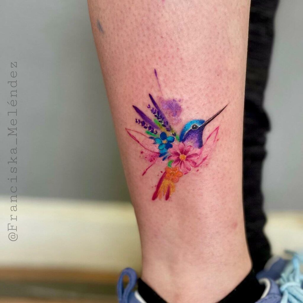 11+ Acuarela Tattoo Ideas That Will Blow Your Mind! 16 Humming Bird Floral Tatuajes Design