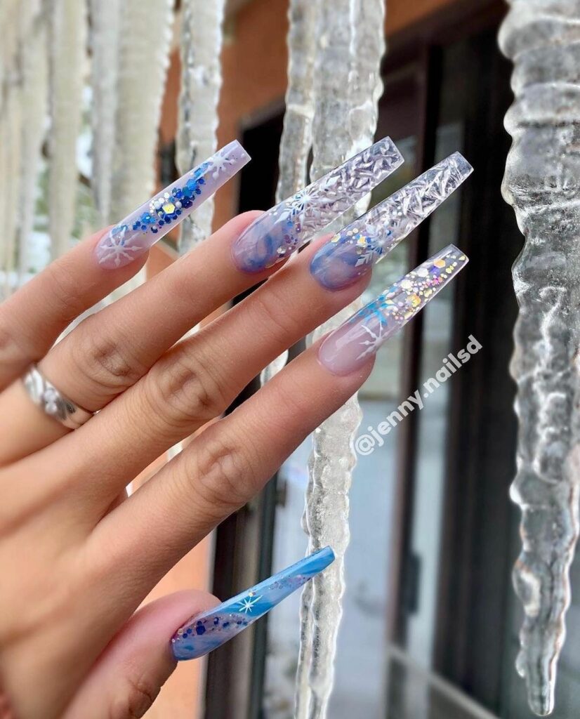 Feel Festive with 30 Blue Christmas Nail Ideas in 2024 26 Icicle Inspiration