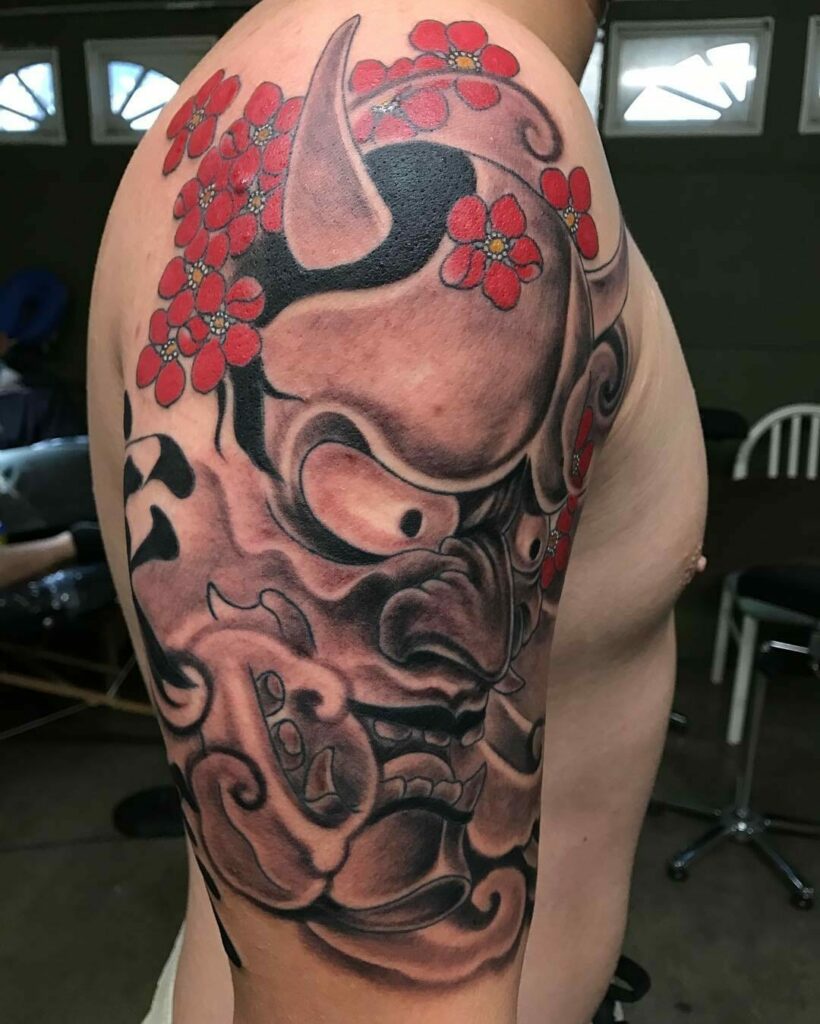 15+ Quarter Sleeve Tattoo Ideas You Have To See To Believe! 20 Iconic Hannya Mask Sleeve Tattoo