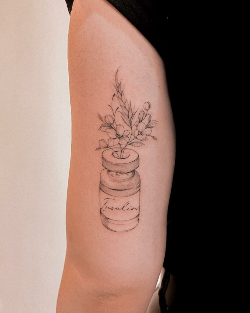12+ Diabetic Tattoo Ideas That Will Blow Your Mind! 16 Insulin Bottle Tattoo