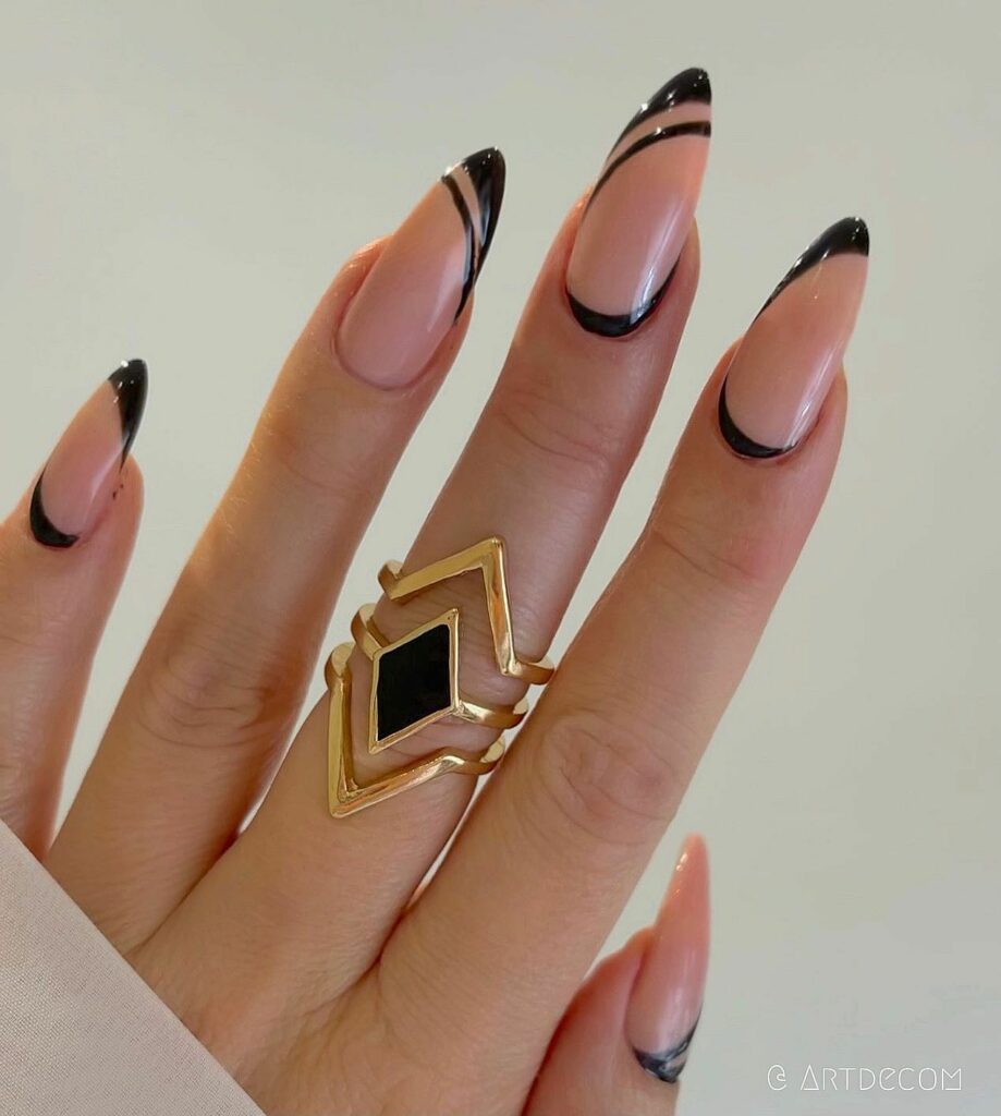 21 Trendy Black French Tip Manicure Ideas to Try in 2024 14 Intricate Intrigue