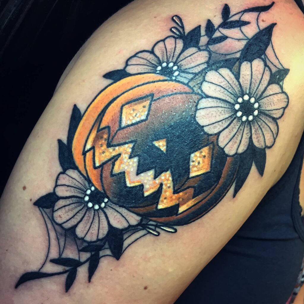 33 Halloween Tattoo Ideas for 2024 11 Jack o lantern Tattoos
