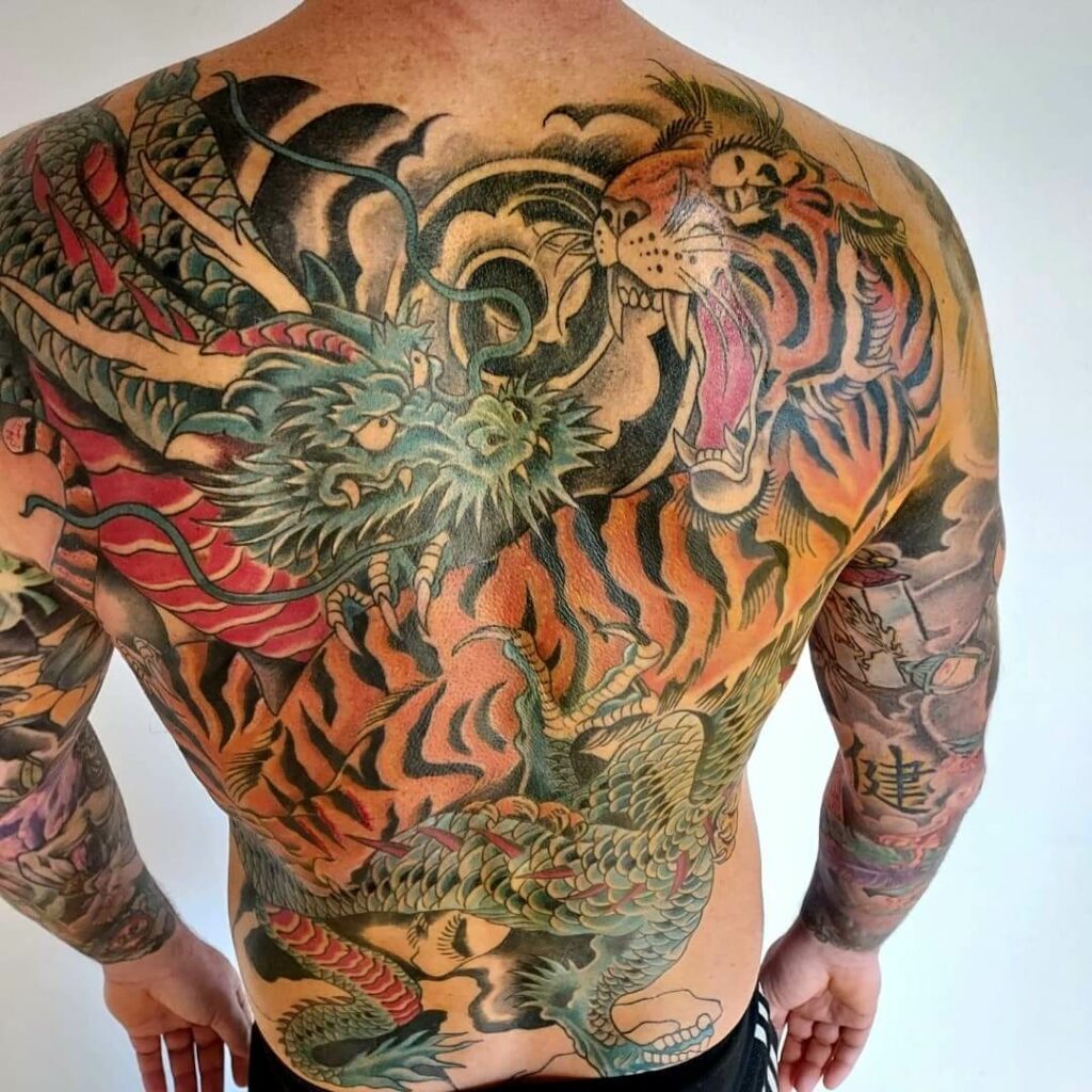 12+ Full Back Japanese Tattoo Ideas To Inspire You 14 Japanese Dragon And Tiger Full Back Tattoo