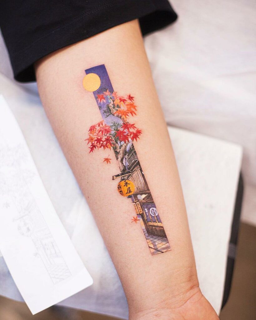 12+ Frame Tattoo Ideas To Inspire You! 14 Japanese Locality Frame Tattoo Design
