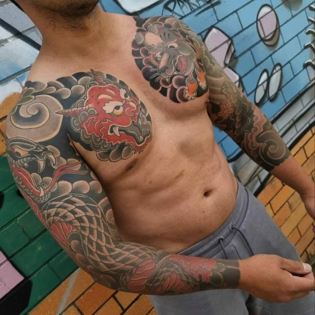 11+ Brown Skin Tattoo Ideas That Will Blow Your Mind! 13 Japanese Sleeve Tattoo on Brown Skin