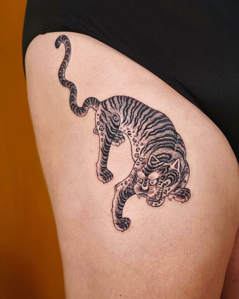 11+ Tiger Leg Tattoo Ideas That Will Blow Your Mind! 13 Japanese Tiger Leg Tattoo