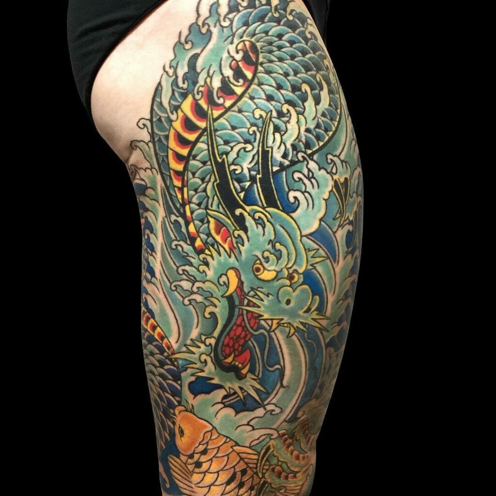 16+ Japanese Water Tattoo Ideas To Inspire You! 11 Japanese Water Dragon Tattoo