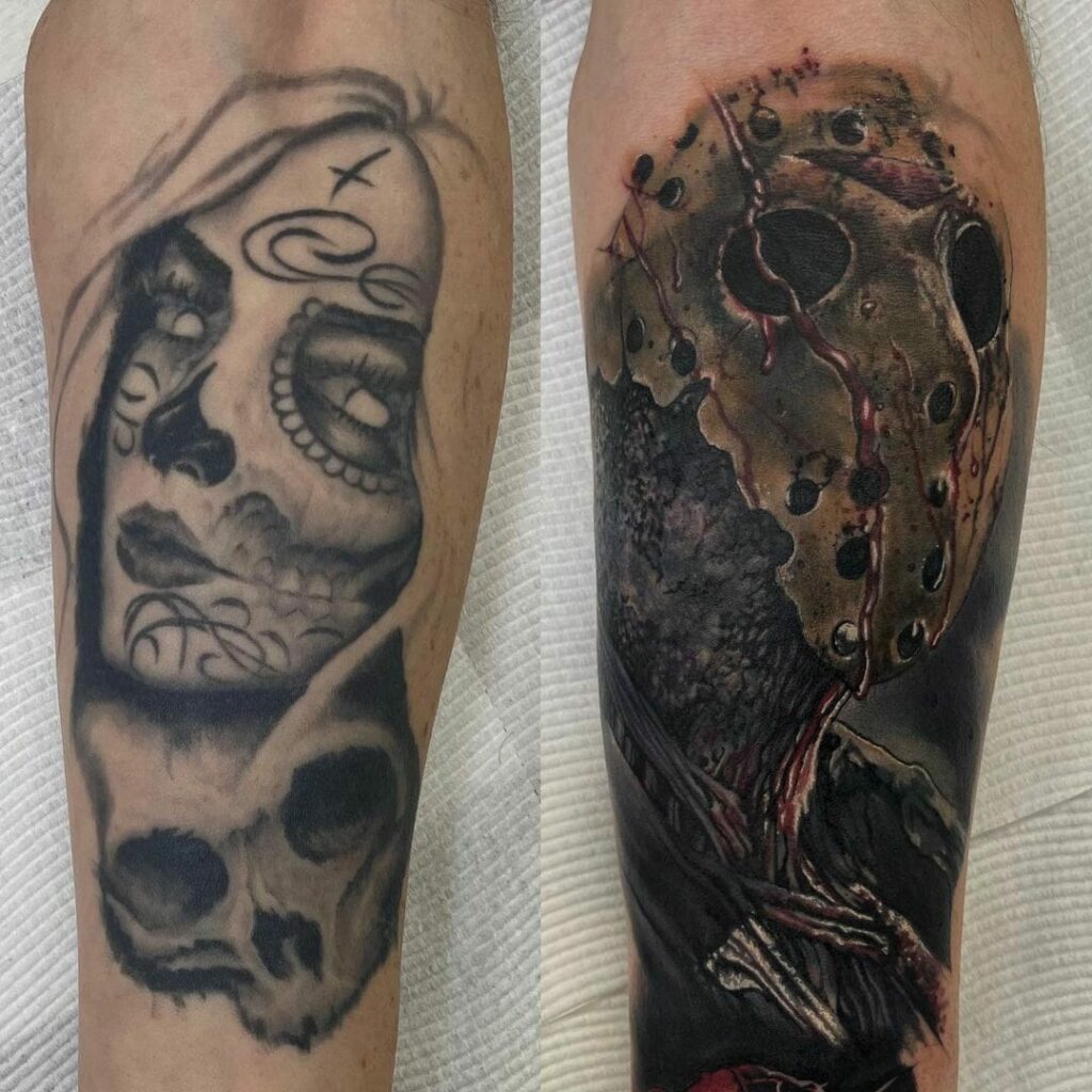 13 Friday The 13th Tattoo Concepts in 2024 17 Jason Voorhees Decaying Mask Tattoo