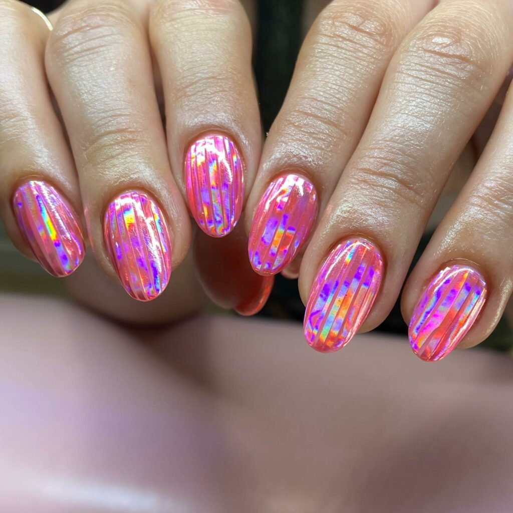 Get Artsy with 25 Tie-Dye Nail Designs in 2024 30 Jelly Pink and Tie-Dye Nail Harmony