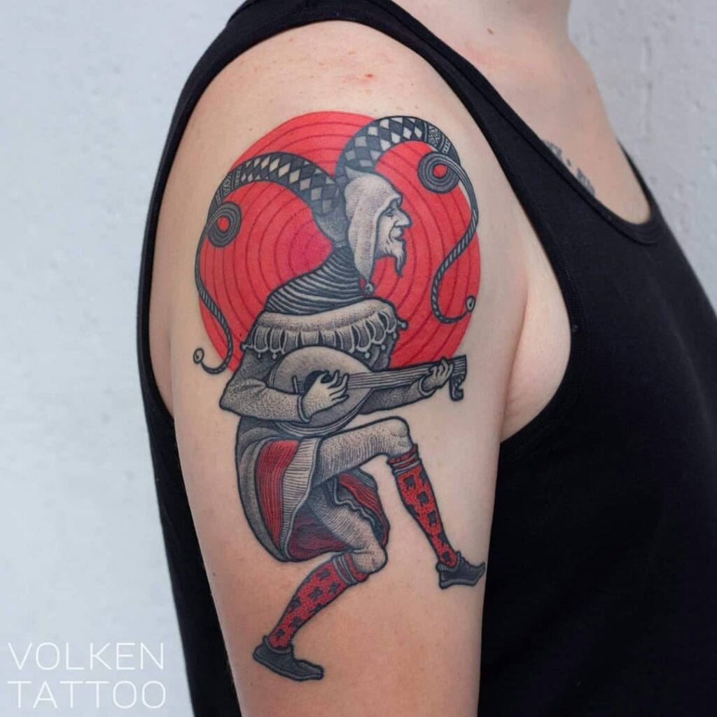 10+ Mandolin Tattoo Ideas That Will Blow Your Mind! 14 Jester Tattoo