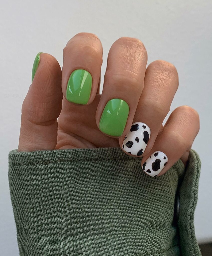 Get Creative with 39 Cute Short Nails Designs for 2024 46 Jungle Print