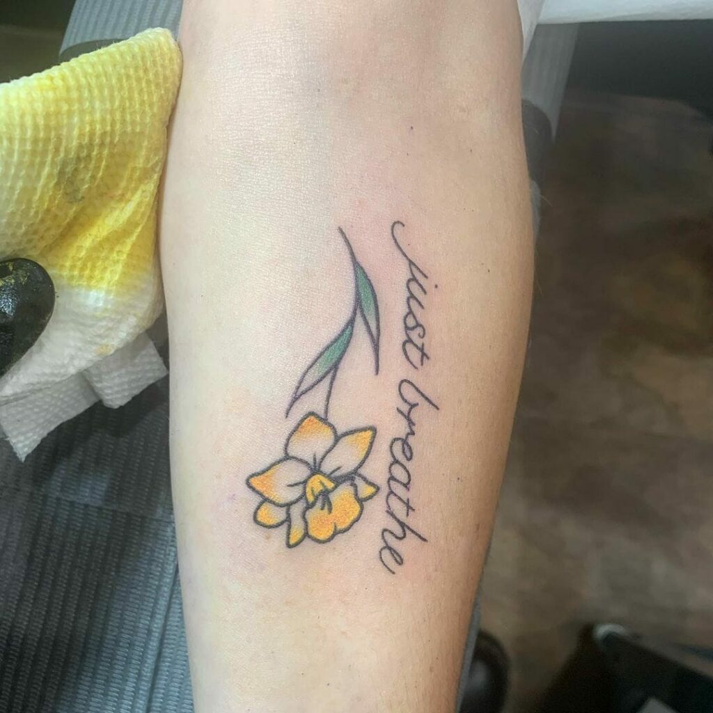 11+ Just Breathe Tattoo Ideas You Have To See To Believe! 20 'Just Breathe' Tattoo Designs With Floral Motifs