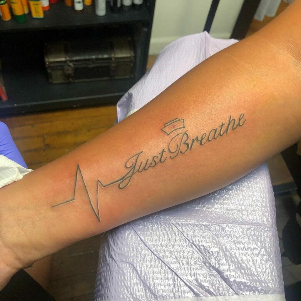 11+ Just Breathe Tattoo Ideas You Have To See To Believe! 13 'Just Breathe' Tattoo Ideas With The EKG Symbol