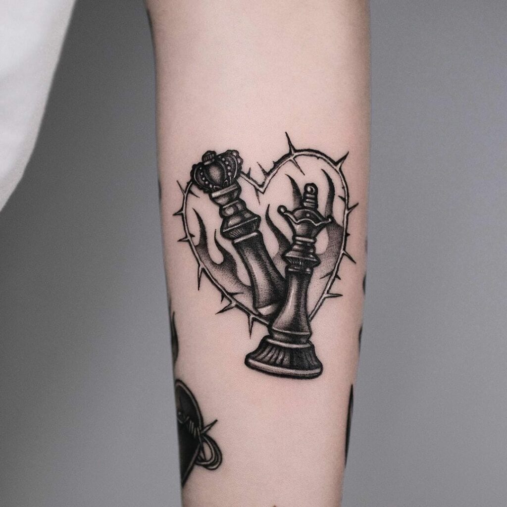 12+ Queen Chess Piece Tattoo Ideas To Inspire You! 12 King And Queen Chess Piece Tattoos