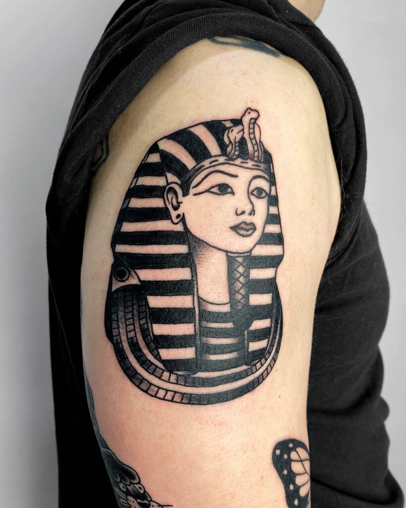 11+ Pharaoh Tattoo Stencil Ideas That Will Blow Your Mind! 17 King Tut Ancient Egyptian Tattoo Designs