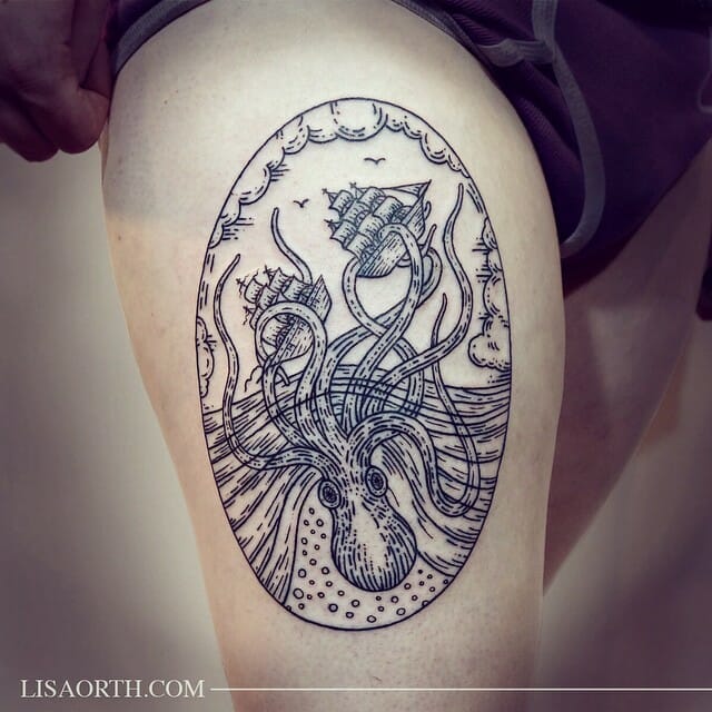 10+ Thigh Tattoo For Men Ideas That Will Blow Your Mind! 18 Kraken Thigh Tattoo For Men