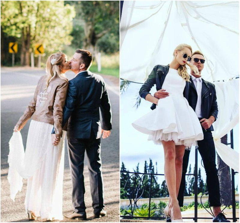 What To Wear With A Leather Jacket 11 how to wear a leather jacket with a wedding dress