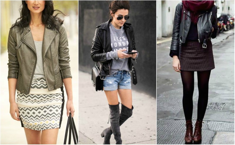 What To Wear With A Leather Jacket 13 how to wear a leather jacket with shorts or mini skirt