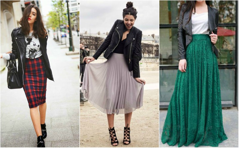 What To Wear With A Leather Jacket 14 how to wear a leather jacket with a midi and maxi skirt