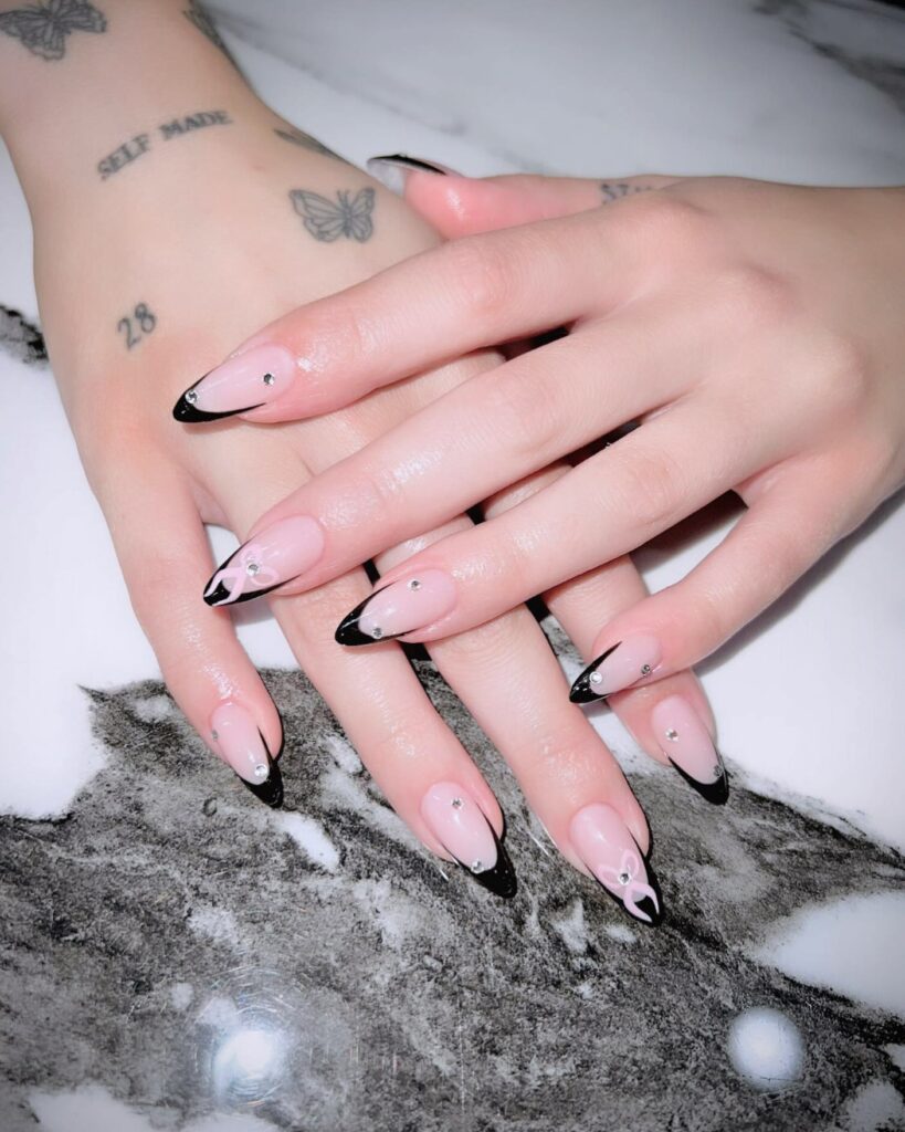 21 Trendy Black French Tip Manicure Ideas to Try in 2024 27 Lace